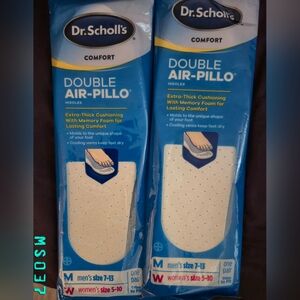 Dr. Scholl's Double Air-Pillo Men's Womans Shoe Insoles 1 Pair Adjustable Sizing